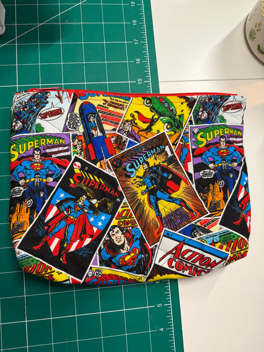 Superman Comic Makeup Bag