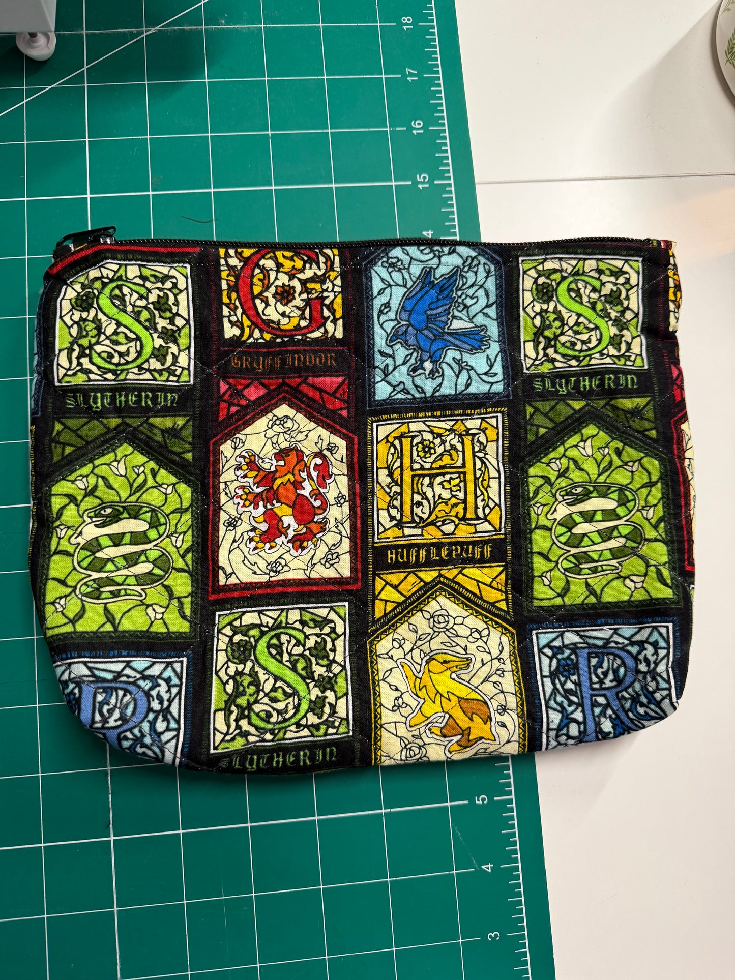Harry Potter Stain Glass Houses Makeup Bag